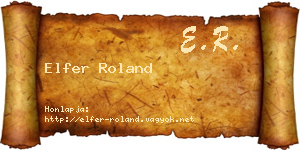 Elfer Roland névjegykártya